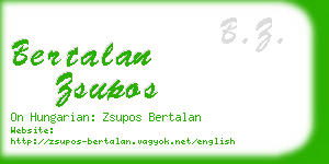 bertalan zsupos business card